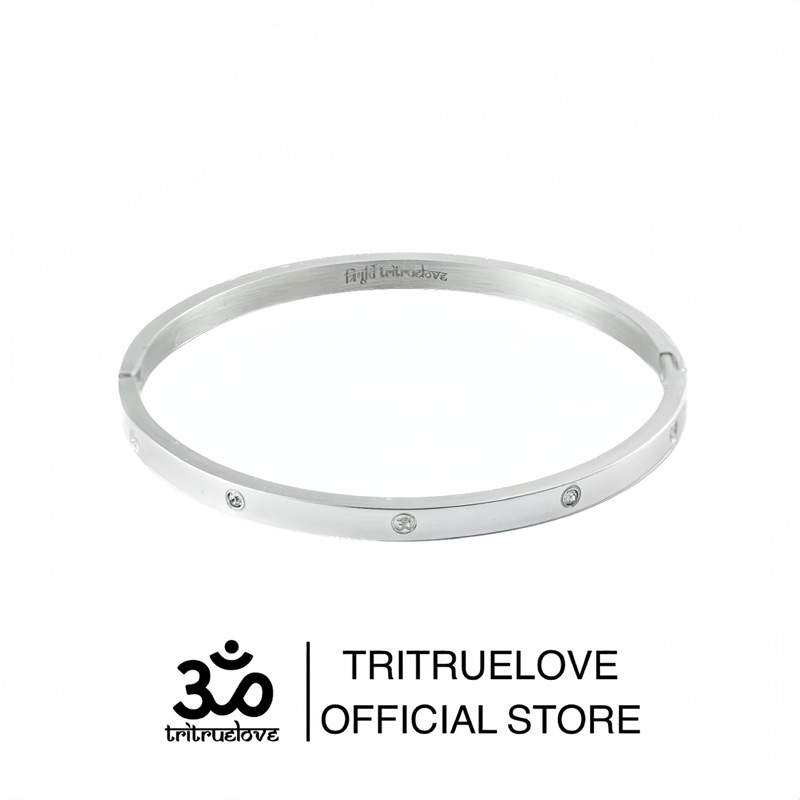 TRITRUELOVE - Silver Diamond Shiva Bangle