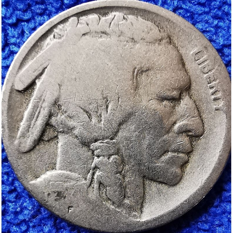 เหรียญ​สหรัฐอเมริกา​ USA, 5 Cents, (Buffalo​ Nickel), #194, ใช้แล้ว