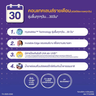 Acuvue Vita คอนแทคใส รายเดือน ( 1 กล่อง 3 คู่ )