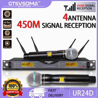 GTSVSOMA™ แท้ UHF UR24D ไมค์ ลอย ไร้ สาย 450M ไมล์ไร้สาย 4เส…