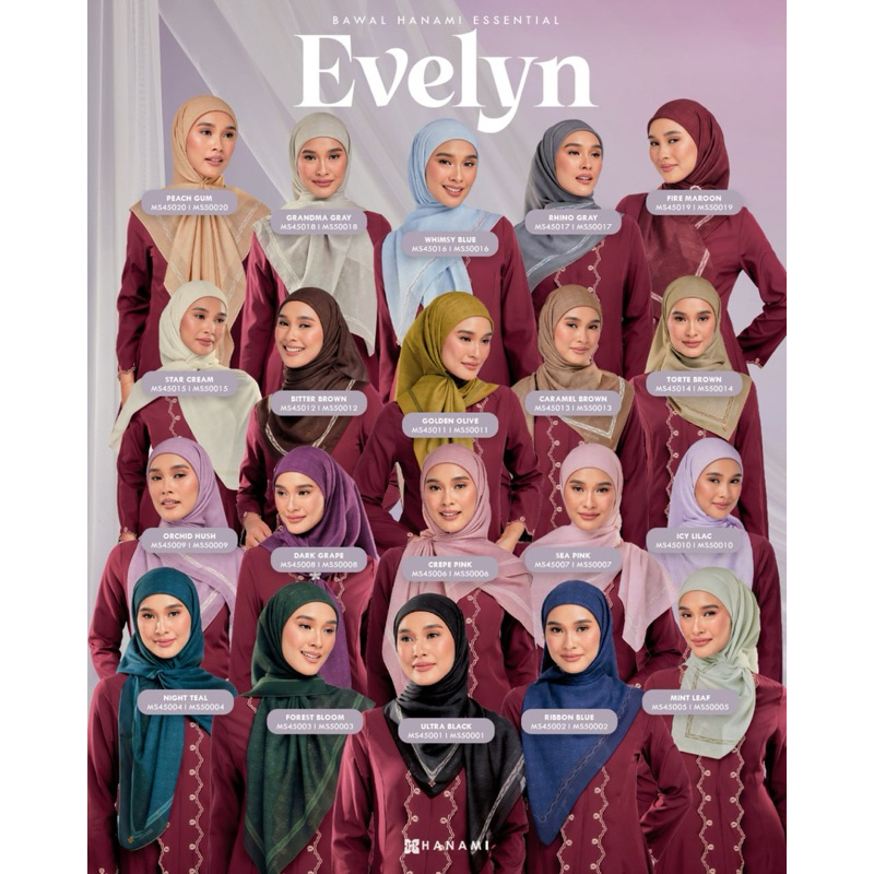 🔥พร้อมส่งทุกสี🔥 คอลใหม่ล่าสุด Hanami Hijab สีพื้น ผ้าคลุมหอม รุ่นใหม่ล่าสุด 💐 71 สีปังๆ