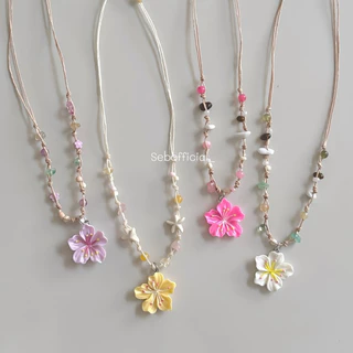 Sebofficial | สร้อยคอเชือกเทียน สร้อยใส่ไปทะเล สร้อยคอจี้เปลือกหอย ลูกปัด หินธรรมชาติ