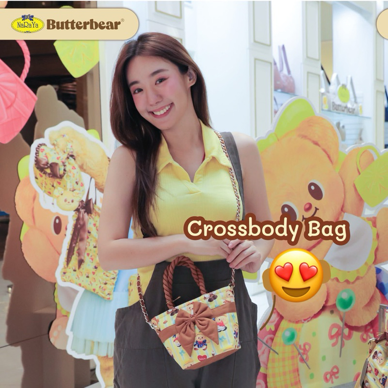 (พร้อมส่ง) NaRaYa x Butterbear กระเป๋าสะพายข้าง น้องเนย