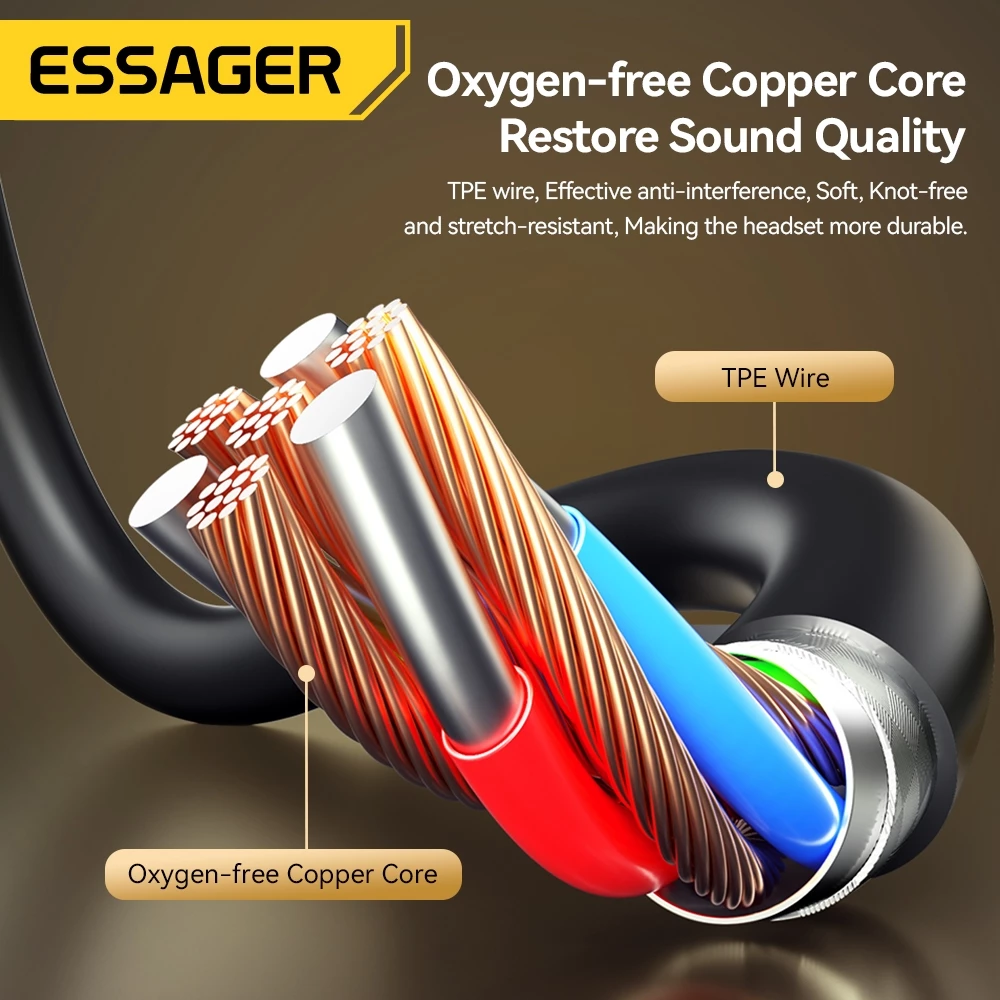 Essager Samsung คอมพิวเตอร์พีซีเฮดโฟนแบบมีสายอินเอียร์3.5มม. พร้อมไมโครโฟนสำหรับ Xiaomi เรดมี่หูฟังหูฟังสมาร์ทโฟน thumbnail 5