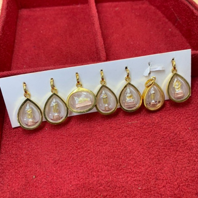 จี้พระวันเกิดทรงใบโพธิ์ เท่าเหรียญ25สตางค์ แบบเล็กๆ งานด้านใน3กษัตริย์ พร้อมส่ง