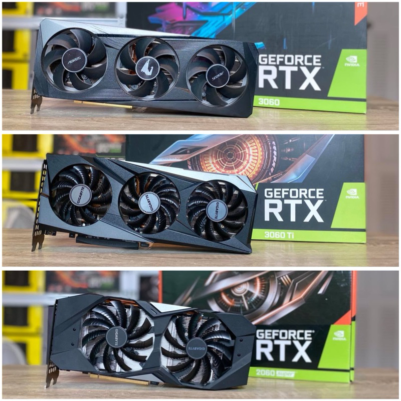 การ์ดจอ VGA GIGABYTE RTX 3050 8GB / 3060 12GB / 3060TI 8GB มือสองสภาพสวย