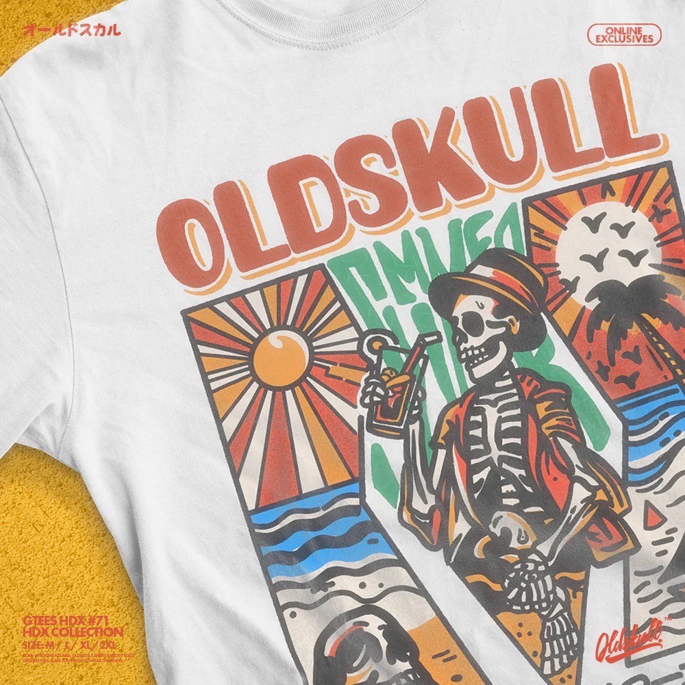 เสื้อยืด OLDSKULL GTEES No.71 ” SUMMER ESCAPE “☀️ ราคา ถูกที่สุด ดีลบีเคเค แกลเลอรีภาพที่ 2