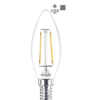 Philips Lighting หลอดไฟ LED สไตล์คลาสสิก 2 วัตต์ ขั้ว E14 ทรงจำปา