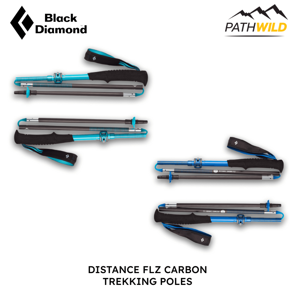 BLACK DIAMOND DISTANCE CARBON FLZ TREKKING POLES  ไม้เท้าสำหรับวิ่งเทรล พับเก็บเป็น 3 ท่อนได้ น้ำหนักเบา