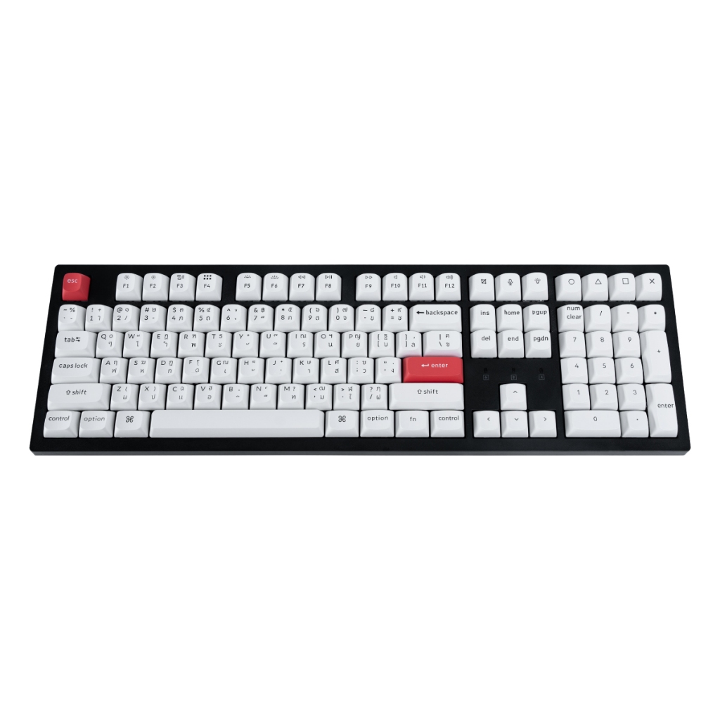 Keychron Keycap set คีย์แคป Double - Shot Black & White Keycap set
