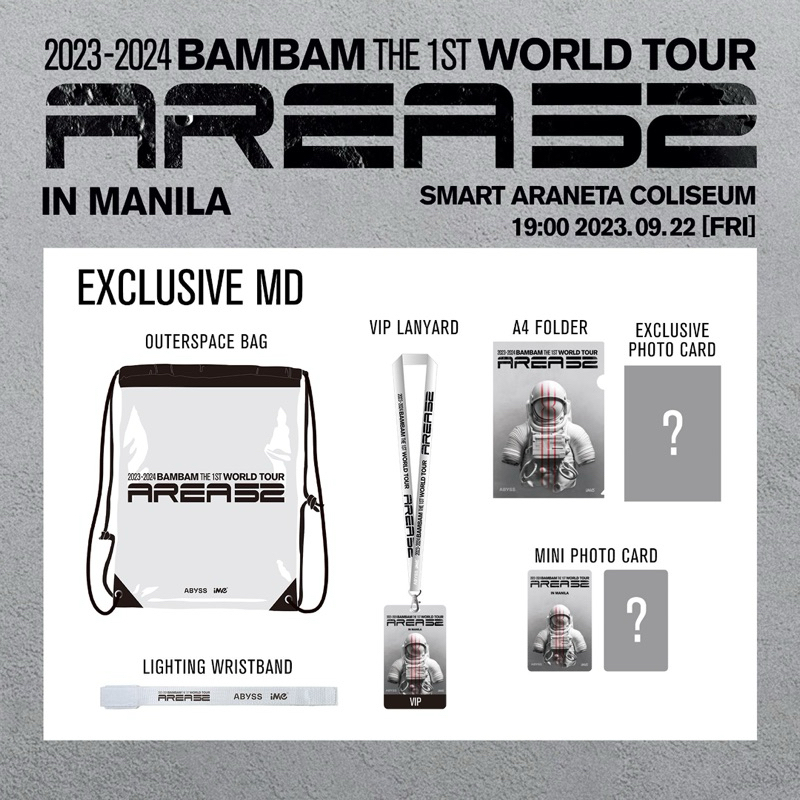ของที่ระลึกจากคอนเสิร์ต BamBam (AREA52 in Manila) 2023-2024 BAMBAM THE 1ST WORLD TOUR ของใหม่!
