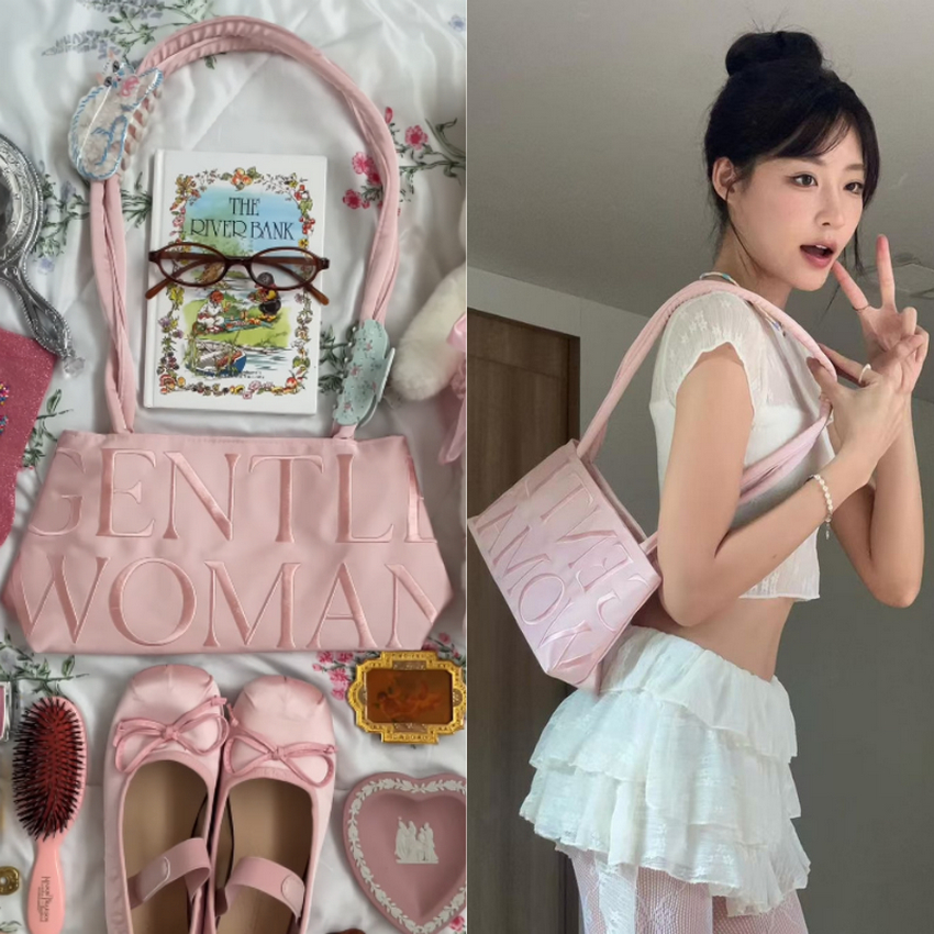 ✅พร้อมส่งทุกสี✅🔖Gentlewoman BALLERINA BAG 【POINTE PINK】กระเป๋านักบัลเล่ย์ สะพายไหล่ กระเป๋าผ้า