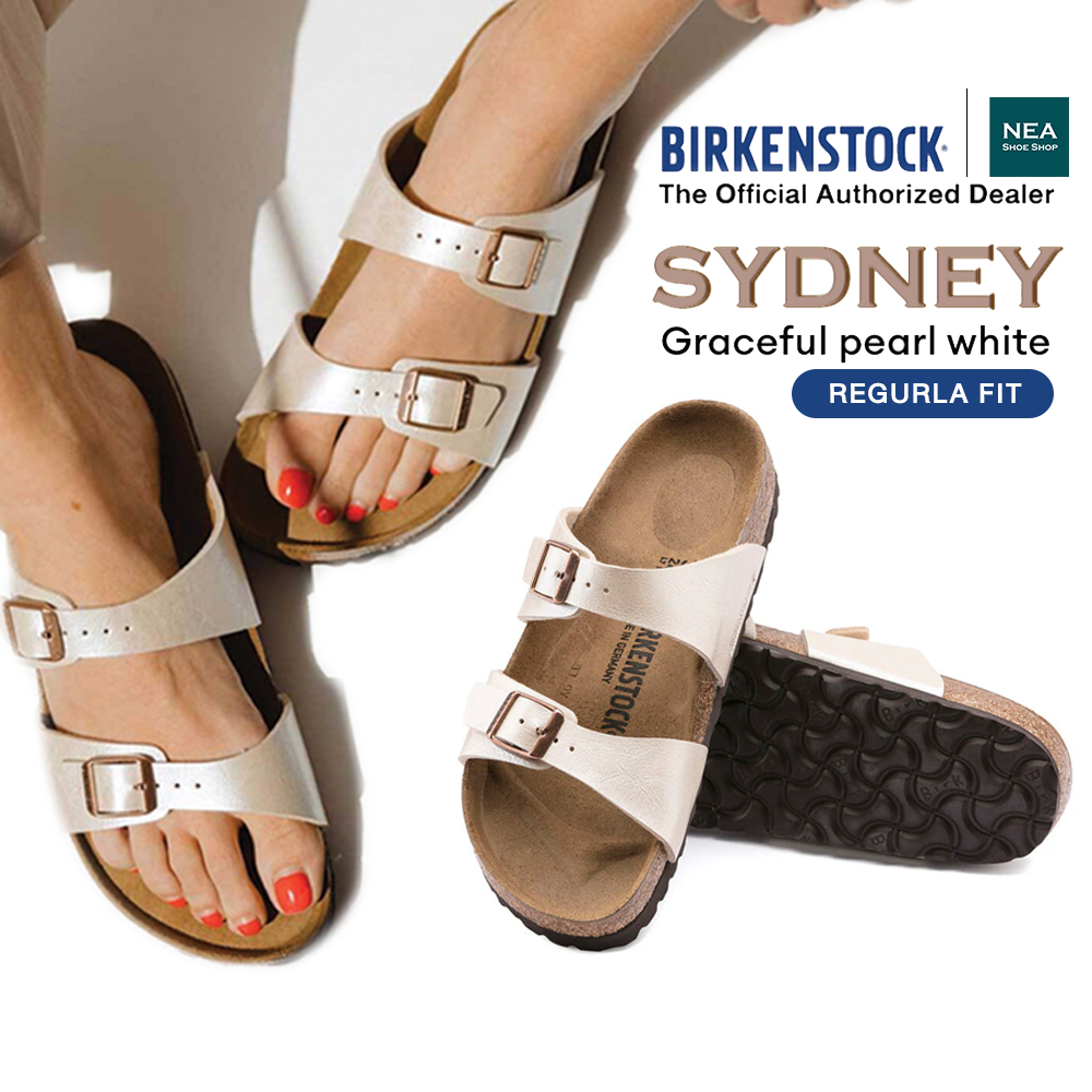 BIRKENSTOCK SYDNEY BF - Graceful pearl white (regular fit) รองเท้าแตะ รุ่นฮิต ทรงมาแรง หญิง
