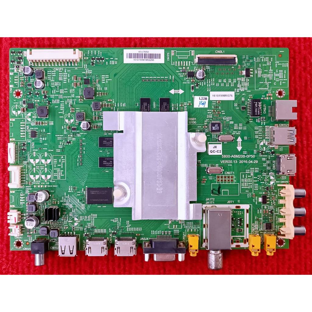 เมนบอร์ดทีวี TOSHIBA รุ่น 43U7650VT , 49U7650VT , 55U7650VT พาสบอร์ด 5800-A6M20B-0P50