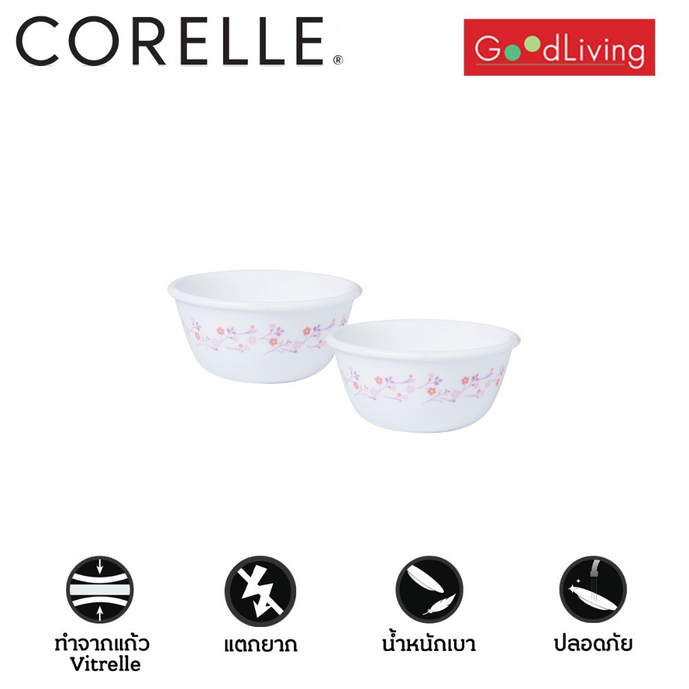 Corelle Botanical ชาม 177 มล. ขนาด 3.5 นิ้ว (9.5 ซม.) จำนวน 2 ชิ้น / C-03-406-BTC-2