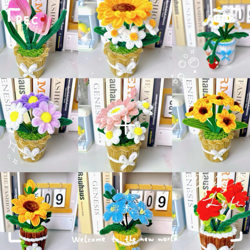 กระถางดอกไม้ลวดกำมะหยี่DIY🌻ทักแชทสอบถามได้นะคะ