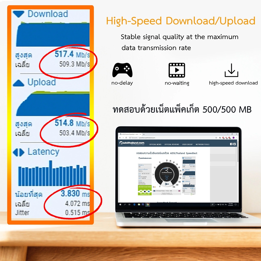 XLL สายแลน CAT6 สำเร็จรูป สีเหลือง (YELLOW) ความยาว 1 เมตร ถึง 10 เมตร