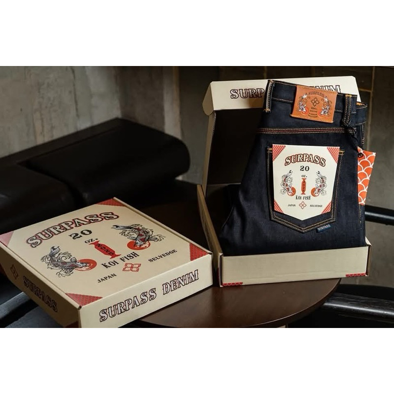 SurpassDenim20ozรุ่น(koi fish )nishikigoiมีทรงกะบอกเล็กslim fitและทรงกะบอกตรงstraight