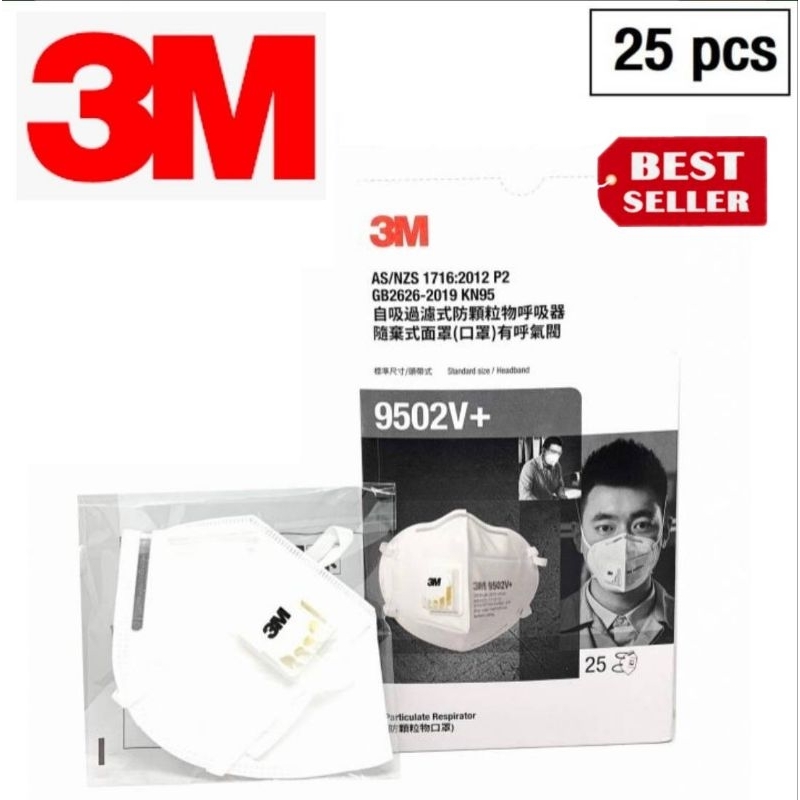 3M 9502V หน้ากากอนามัย KN95 กัน PM2.5 ของแท้100%