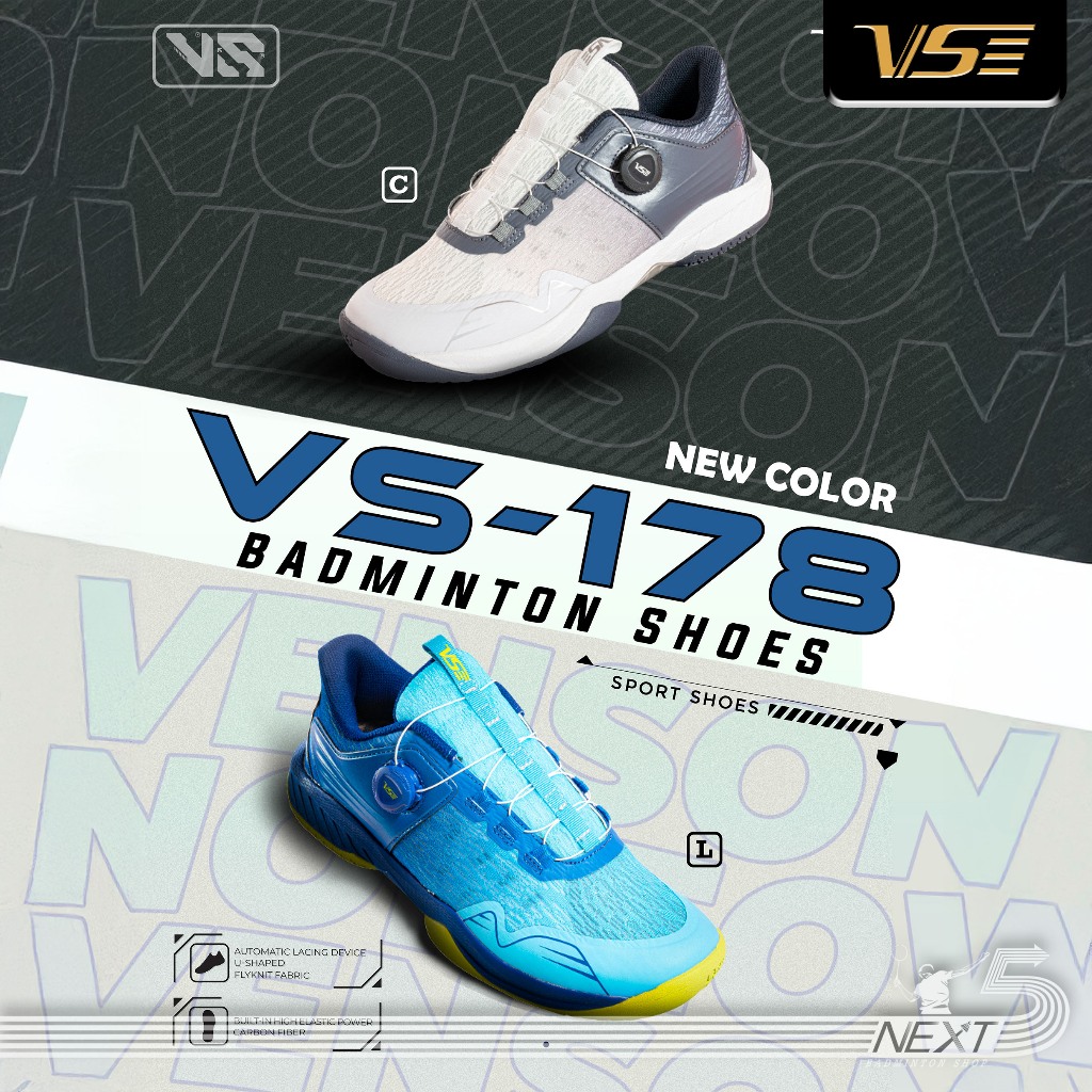 VS รองเท้าแบดมินตัน รุ่น VS-178 new color รุ่นหมุนไม่ผูกเชือก