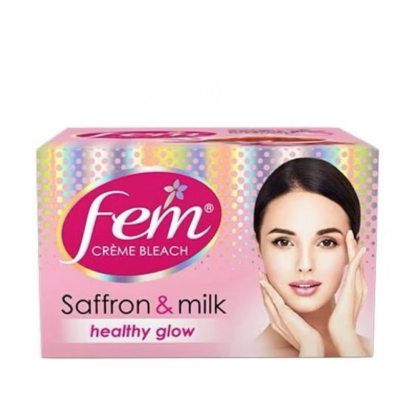 ย้อมคิ้ว Fem 40 g. กล่องชมพู ที่ย้อมคิ้ว ครีมย้อมคิ้ว สีคิ้ว Fairness Naturals Saffron Skin Bleach อ่อนโยน 40g.