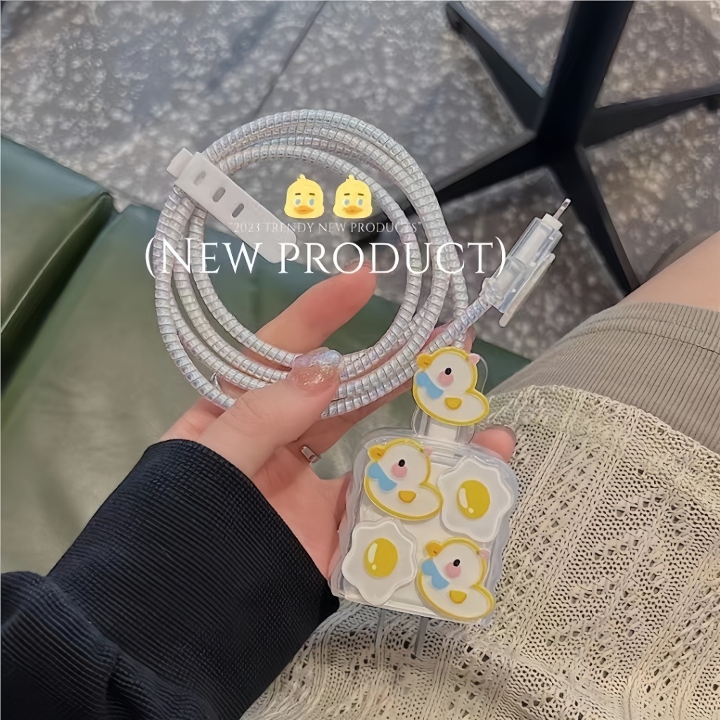 ชุดแต่งถนอมสายชาร์จ หัวชาร์จ สําหรับชาร์จ Power Adapter 18W/20W (1เซตมี5ชิ้น ) ลายการ์ตูนน่ารักๆ - รูปที่ 7