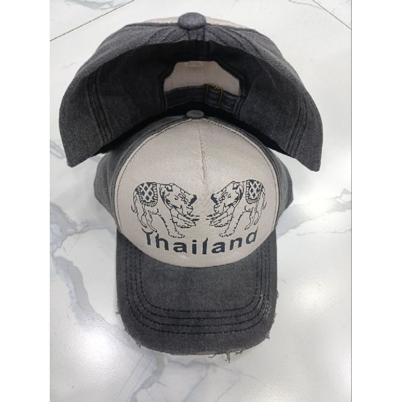 หมวกแก๊ป thailand ช้าง ลายวินเทจ งานผ้าฟอกพร้อมส่งในไทย - รูปที่ 6