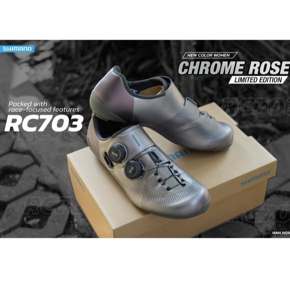 Shimano RC703 LIMITED รองเท้าเสือหมอบ แบบผู้ชายและผู้หญิง สี Gray Splatter / Chrome Rose