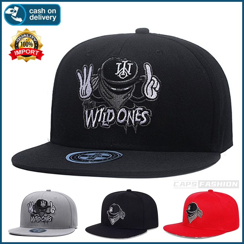หมวกเบสบอล สไตล์ฮิปฮอป ลายคนสวมหน้ากาก ปักลายตัวอักษร แฟชั่น snapback cap สําหรับผู้หญิง และผู้ชาย สามารถปรับได้