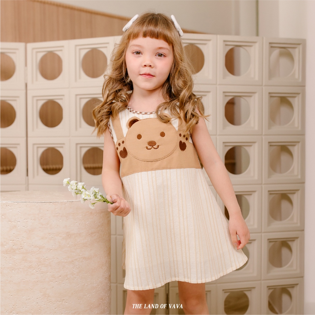 Thelandofvava LOOK01 VNXZ0147 เดรสเด็กผู้หญิง NATURAL ลิขสิทธิ์แท้จาก vava