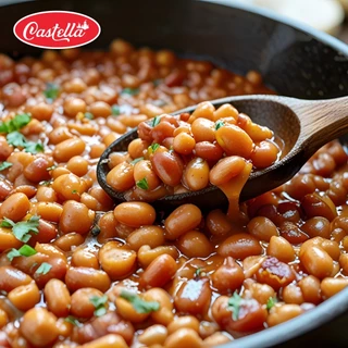 CASTELLA ถั่วขาวในซอสมะเขือเทศ 425g | Baked Beans In Tomato Sauce