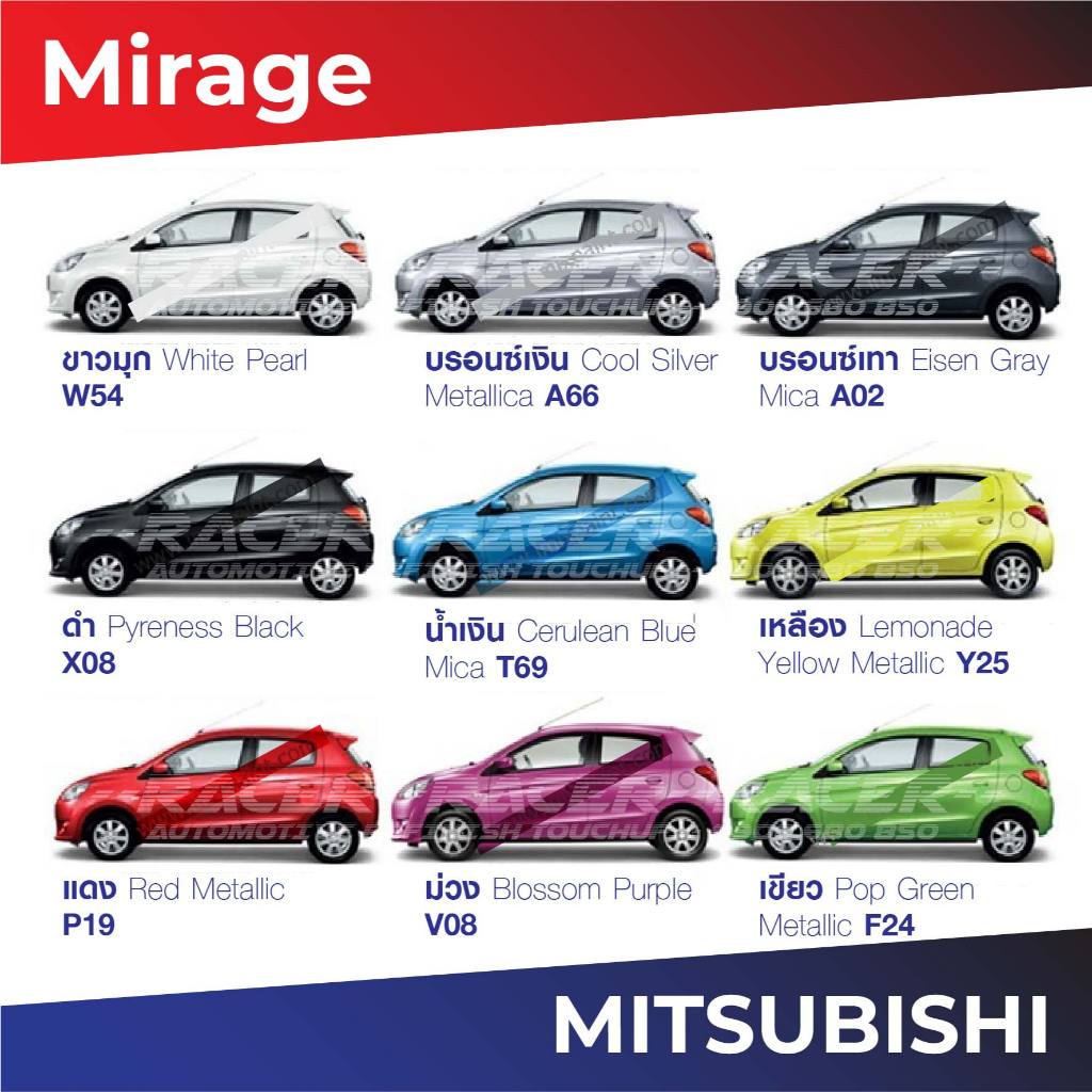 สีแต้มรถ / สีสเปรย์ Mitsubishi Mirage รุ่นแรกๆ / มิตซูบิชิ มิราจ รุ่นแรกๆ