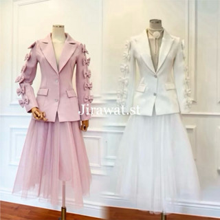 Camellia•Set เสื้อBlazer แขนโบแต่งกระดุมเพชรด้านหน้า มาพร้อม…