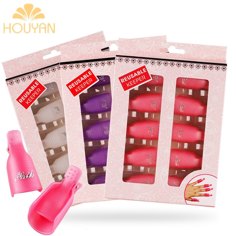 HH141-22 ตัวหนีบนิ้วสำหรับล้างเล็บเจล1กล่องมี10ชิ้น [01] F5-2