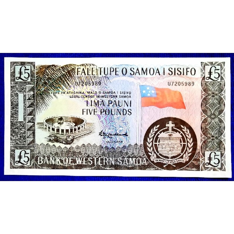 แบงก์​ประเทศซามัว  Samoa, 5 Pounds, ไม่ผ่านใช้ UNC, B1079
