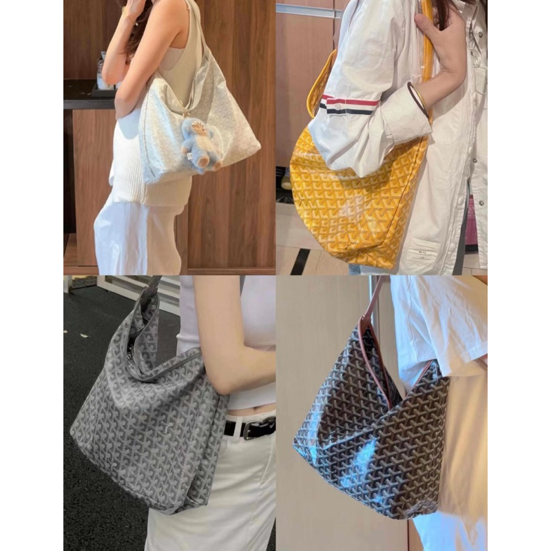 🔥  100% แบรนด์ใหม่แท้ GOYARD Bohème Hobo ผ้าใบ / หนังวัสดุกระเป๋าสะพายเดี่ยว ✨