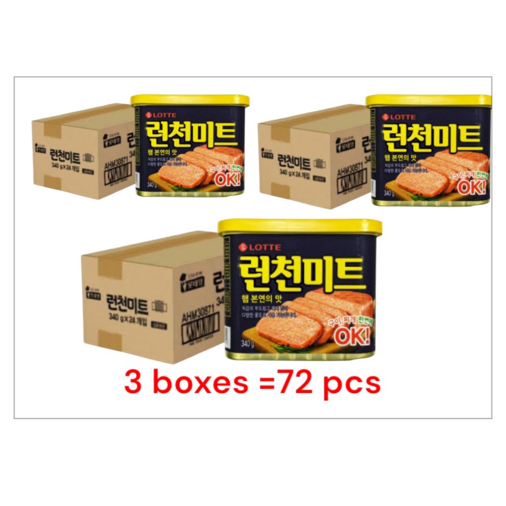 ยกลัง แฮมกระป๋องเกาหลี lotte brand luncheon meat 340g 롯데 런천미트 1box x 24pcs - รูปที่ 4