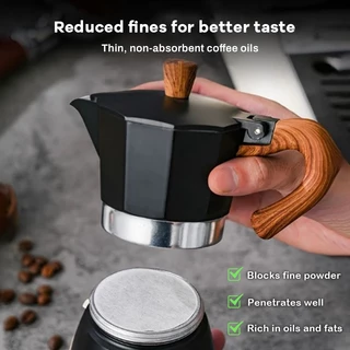 กระดาษกรองกาแฟวงกลม - แผ่นกรอง 100 แผ่น กระดาษดริป สำหรับ หม้อต้มกาแฟ Moka Pot Paper Filter โมก้าพอท กรองกาแฟ