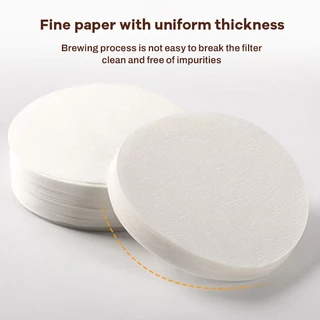 กระดาษกรองกาแฟวงกลม - แผ่นกรอง 100 แผ่น กระดาษดริป สำหรับ หม้อต้มกาแฟ Moka Pot Paper Filter โมก้าพอท กรองกาแฟ