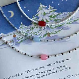 ส่งด่วน! candy necklace สร้อยคอลูกปัด จี้หิน สีสดใส สไตล์เกาหลี ใส่ไปทะเล | ourweekend.stuff