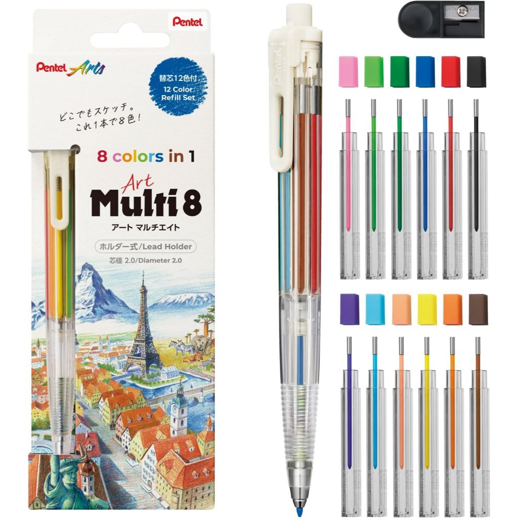 ปากกาดินสอกด Pentel Super Multi 8 / Art Multi 8 ตัวเครื่อง / ไส้ดินสอเปลี่ยน เครื่องเขียนจากญี่ปุ่น - รูปที่ 3