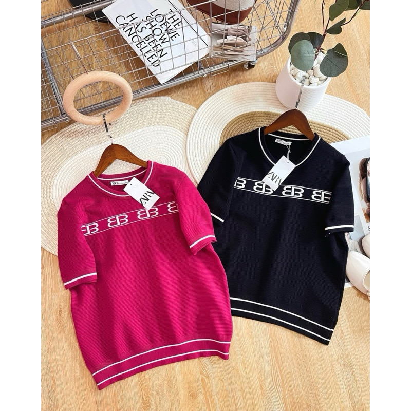 ขส4600 พรีเมี่ยม ZÁRÁ เสื้อแขนสั้นคอกลมผ้าไหมพรม คุณภาพดี ลายปักสวยดูแพง เนื้อผ้าหนานุ่ม เกินคุ้มมากๆจ้า งานใหม่ป้ายห้อย