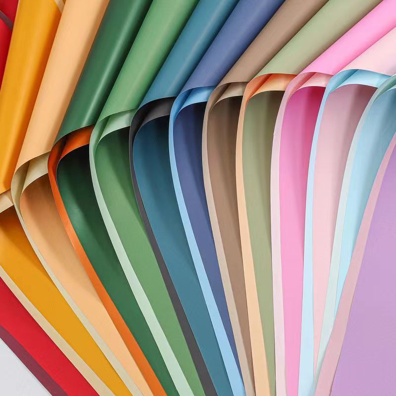 【20แผ่น】บรรจุภัณฑ์ดอกไม้ 58 * 58 ซม. ของขวัญบรรจุภัณฑ์กระดาษสองด้านสี【ADMM】