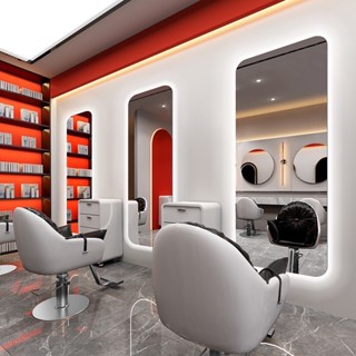 กระจกร้านเสริมสวย กระจกดีไซน์หรู มีไฟLED เปิด-ปิดระบบสัมผัส …