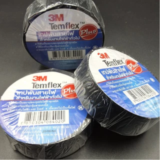 เทปพันสายไฟ 3M รุ่น TEMFLEx PLUS ขนาด 3/4 นิ้ว x 10 เมตร สีดำ ของแท้