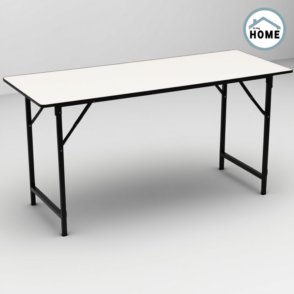 โต๊ะพับอเนกประสงค์ หน้าโฟเมก้า ขาดำ ขนาด 120x60x75 cm.