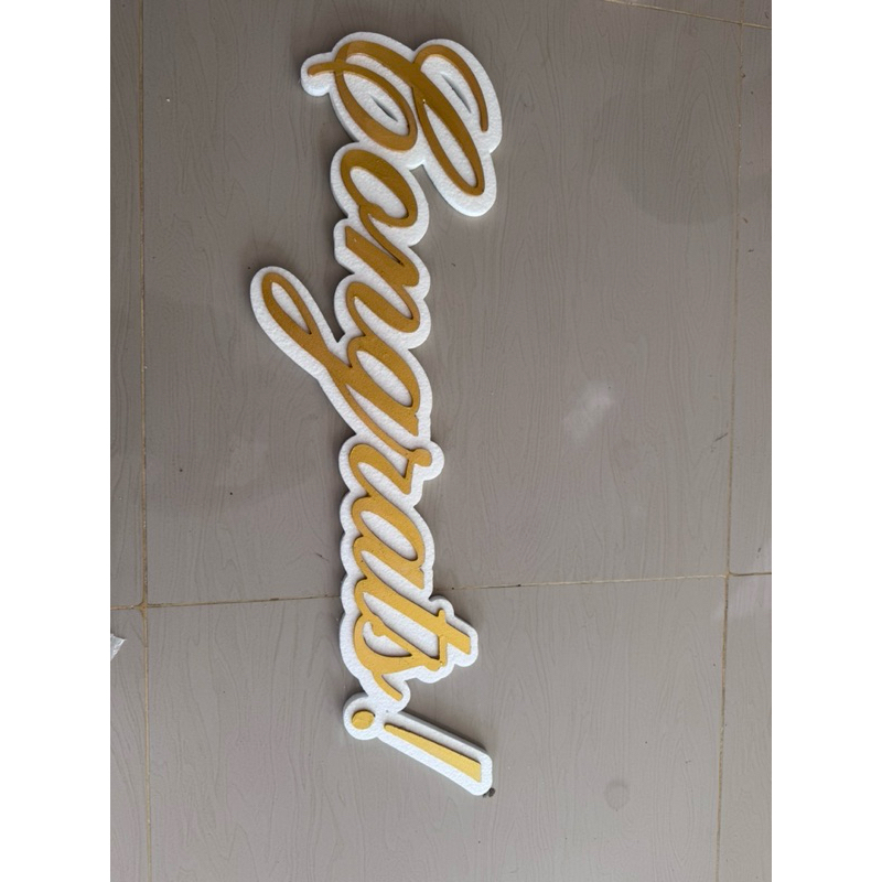 Congratulations  ป้ายติดฉากงานเลี้ยง วันรับปริญญา วันสำเร็จการศึกษา โฟม แบบมีขอบขาว 3 มม.