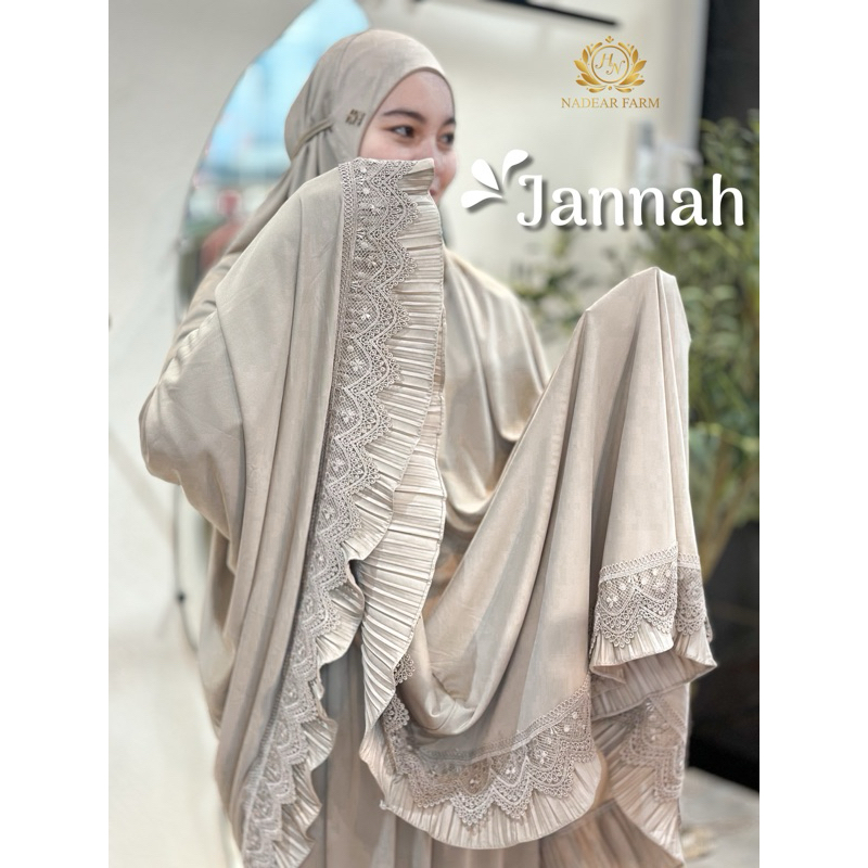 ใหม่ล่าสุด💖ผ้าละหมาด H&N รุ่น Jannah ระบายลูกไม้สองชั้น พร้อมกระเป๋า มีหมุดแบรนด์