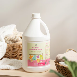 GreenWash Laundry Wash น้ำยาซักผ้าสูตรอ่อนโยน จากเอนไซม์ผลไม้ธรรมชาติ กลิ่นซากุระ ขนาด 3.8 ลิตร
