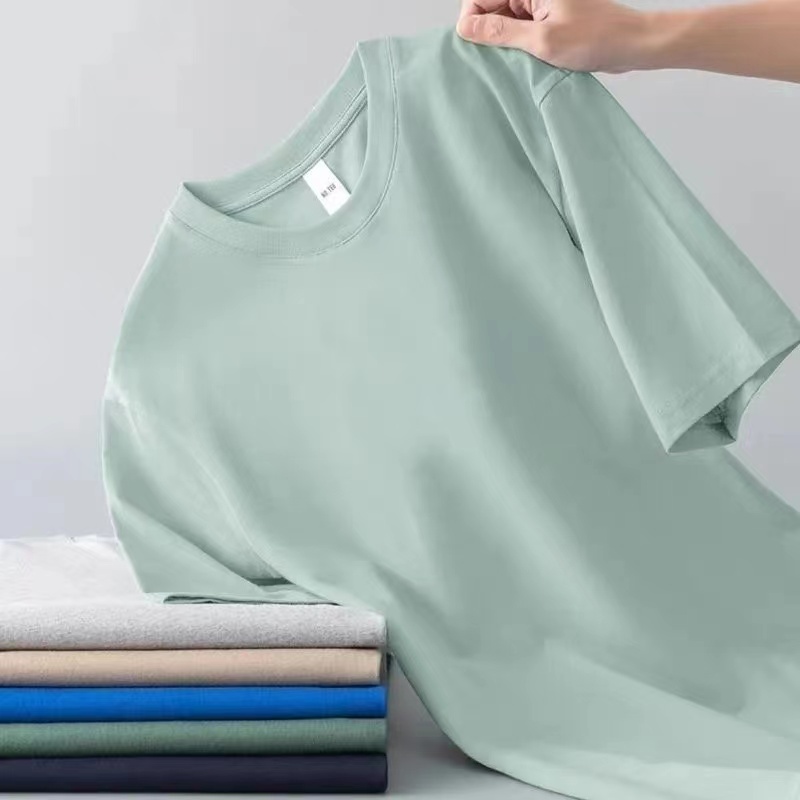 ชายอยืดแขนสั้น เข้ารูป สีพื้น แฟชั่นฤดูร้อน สําหรับผู้ชาย ไซซ์  L- 4xL รูปที่ 7
